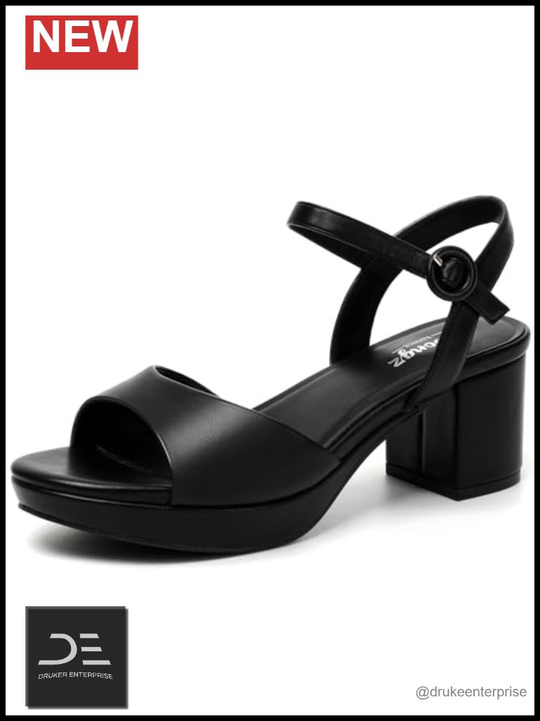 Chunky Block Heel Platform Sandals With Ankle Strap - Heeled Sandals For Women